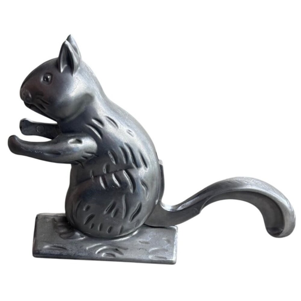 Vintage Cast Aluminum Squirrel Nutcracker with Tail Lever – Rustic Lodge Decor - Picture 2 of 11